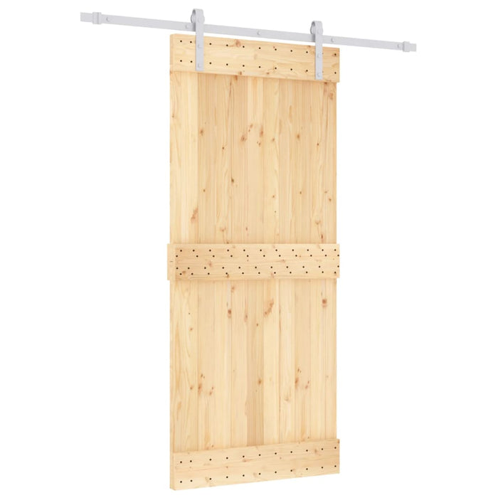 Schuifdeur Met Beslag 90X210 Cm Massief Grenenhout