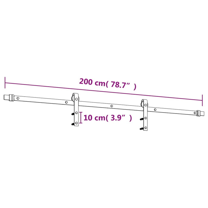 Schuifdeur Met Beslag 70X210 Cm Massief Grenenhout