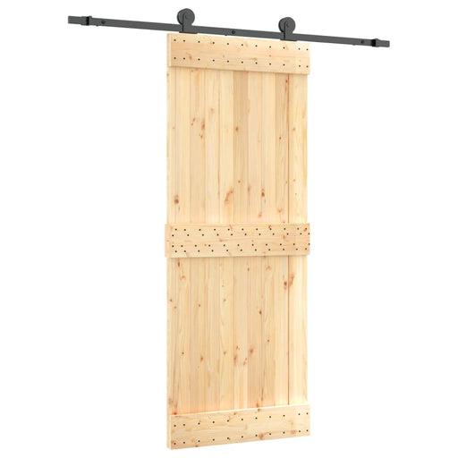 Schuifdeur Met Beslag 80X210 Cm Massief Grenenhout