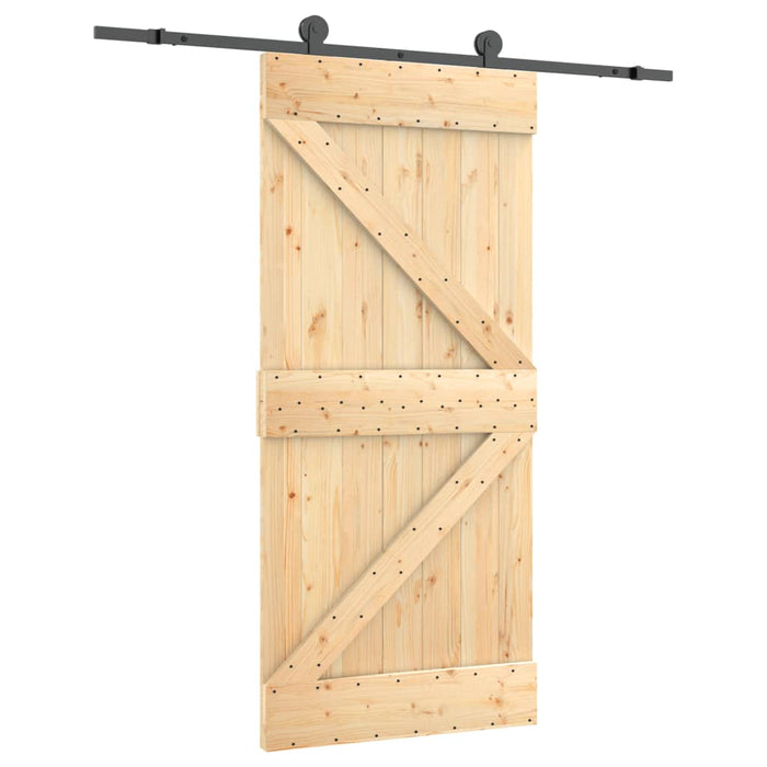 Schuifdeur Met Beslag 95X210 Cm Massief Grenenhout