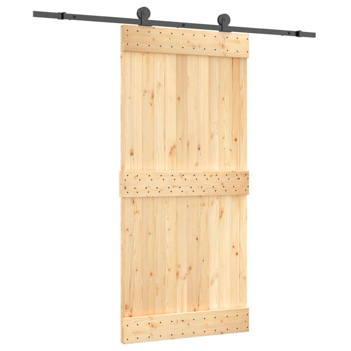 Schuifdeur Met Beslag 95X210 Cm Massief Grenenhout