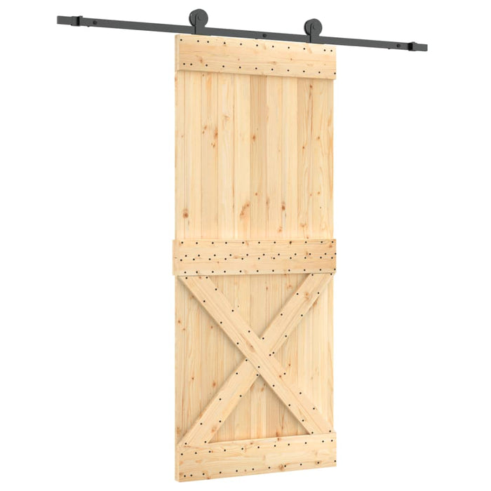 Schuifdeur Met Beslag 85X210 Cm Massief Grenenhout