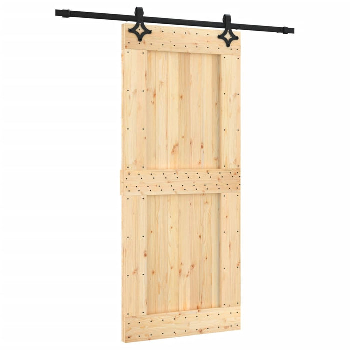 Schuifdeur Met Beslag 90X210 Cm Massief Grenenhout