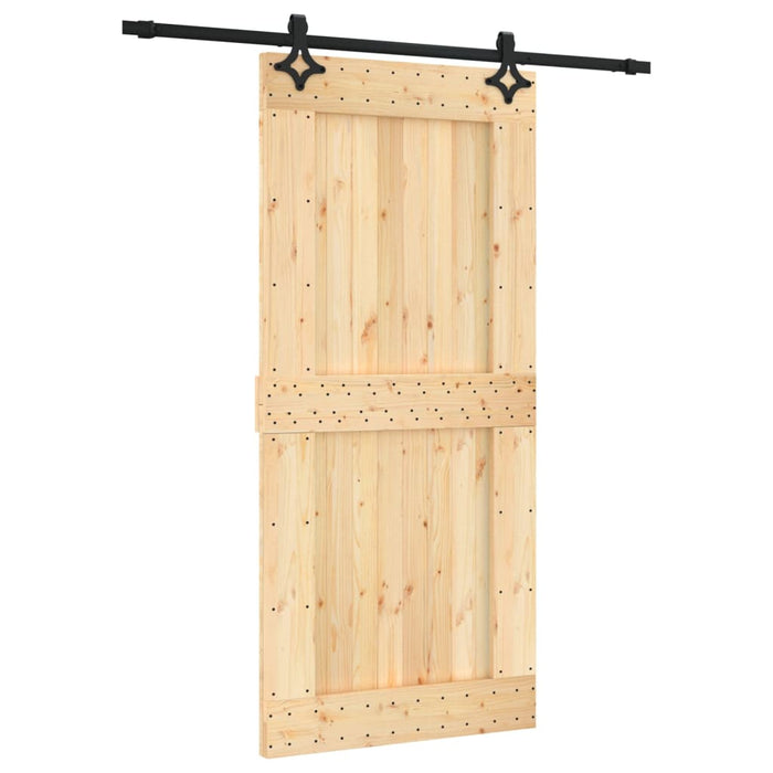 Schuifdeur Met Beslag 95X210 Cm Massief Grenenhout