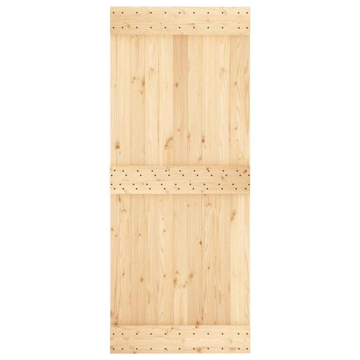 Schuifdeur Met Beslag 85X210 Cm Massief Grenenhout Grijs