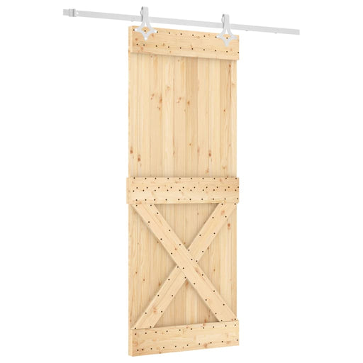 Schuifdeur Met Beslag 80X210 Cm Massief Grenenhout