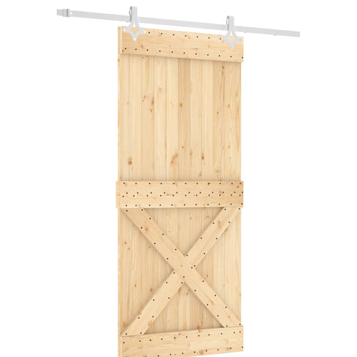 Schuifdeur Met Beslag 90X210 Cm Massief Grenenhout