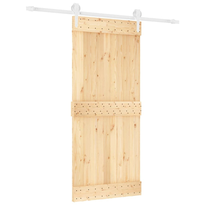 Schuifdeur Met Beslag 90X210 Cm Massief Grenenhout