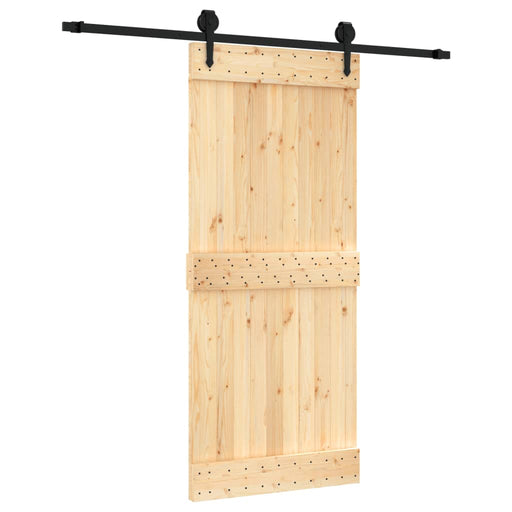 Schuifdeur Met Beslag 90X210 Cm Massief Grenenhout