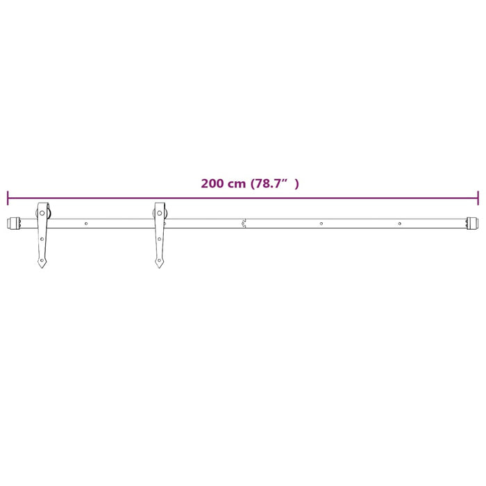 Schuifdeur Met Beslag 80X210 Cm Massief Grenenhout