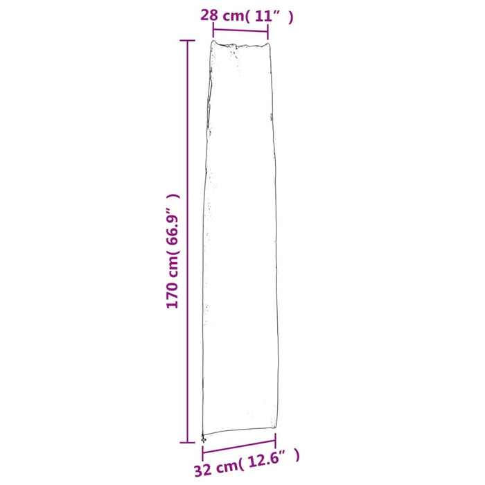 Parasolhoezen 2 St 170X35/32 Cm 420D Oxford Stof