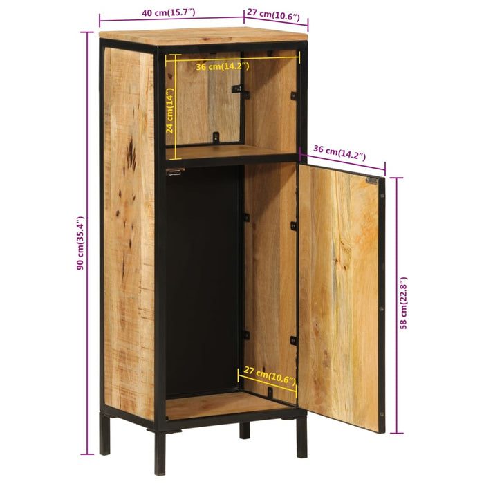 Badkamerkast 40X27X90 Cm Massief Mangohout En Ijzer