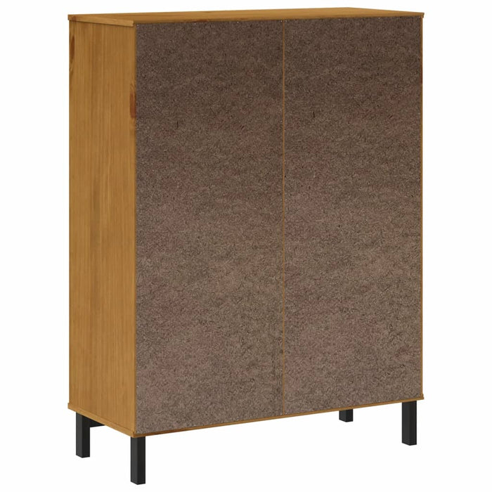 Hoge Kast Met Glazen Deur Flam 92X40X122,5 Cm Grenenhout