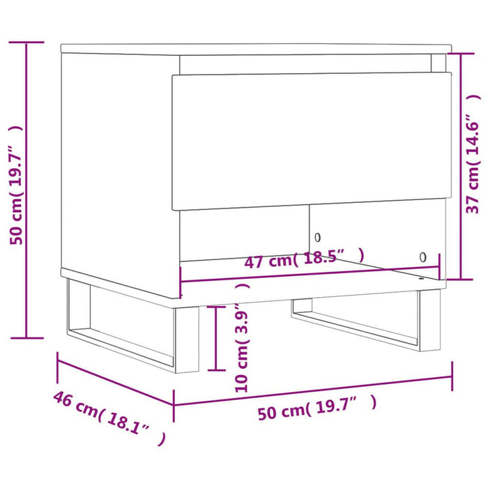 Salontafel 50X46X50 Cm Bewerkt Hout Betongrijs