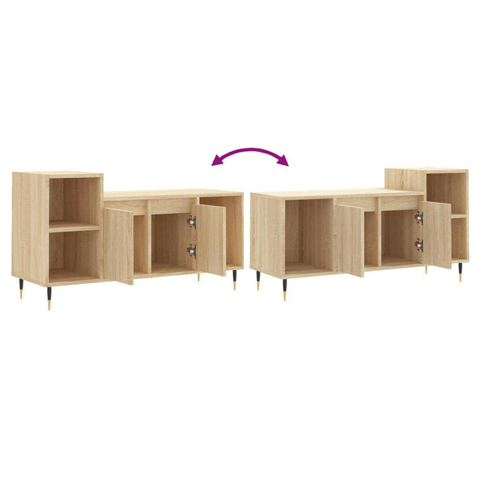 Tv-Meubel 100X35X55 Cm Bewerkt Hout Sonoma Eikenkleurig