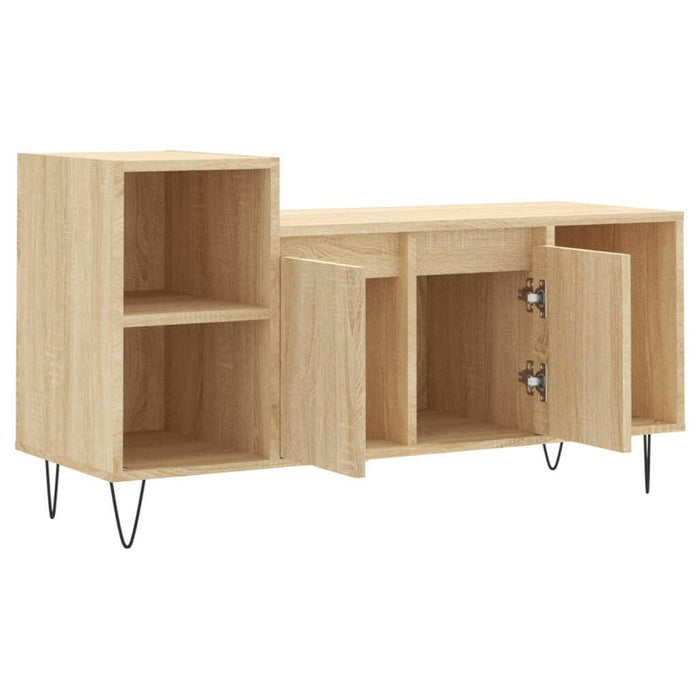 Tv-Meubel 100X35X55 Cm Bewerkt Hout Sonoma Eikenkleurig