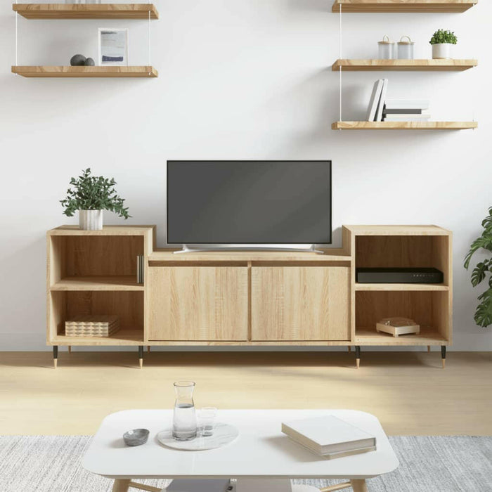 Tv-Meubel 160X35X55 Cm Bewerkt Hout Gerookt Eikenkleurig