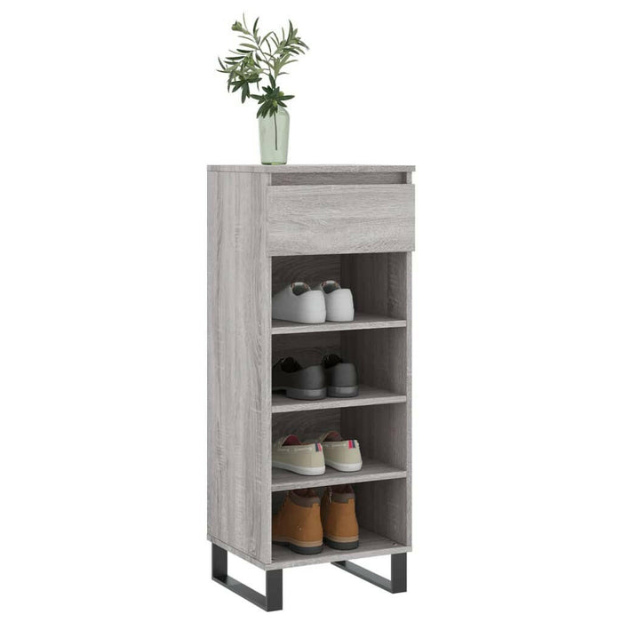 Schoenenkast 40X36X105 Cm Bewerkt Hout Grijs Sonoma