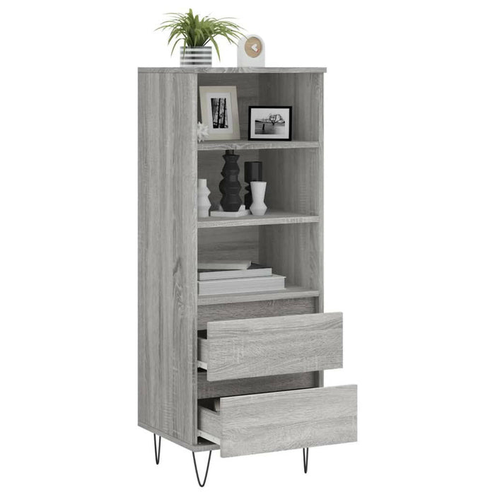 Hoge Kast 40X36X110 Cm Bewerkt Hout Grijs Sonoma