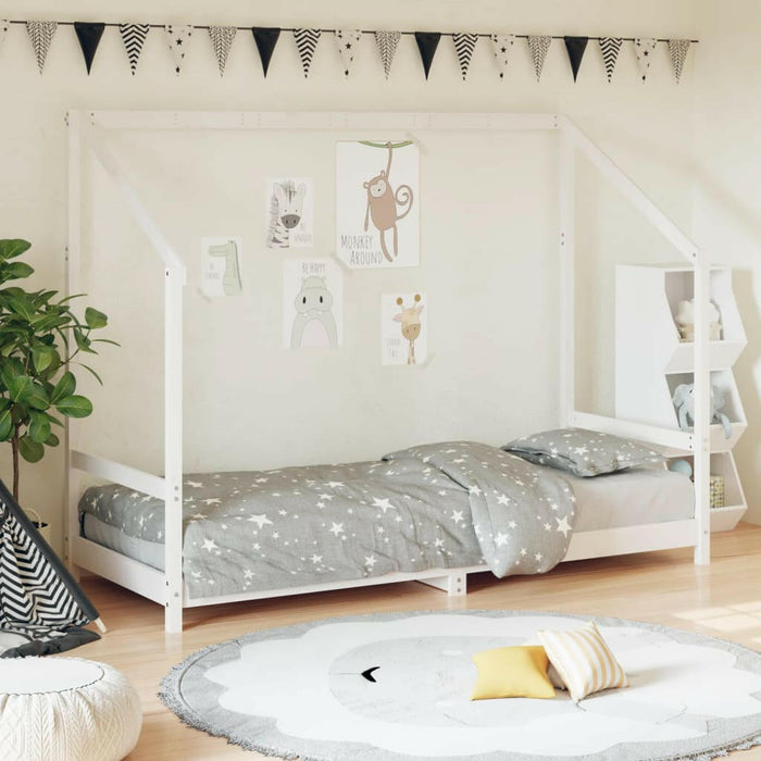 Kinderbedframe 80X200 Cm Massief Grenenhout Zwart