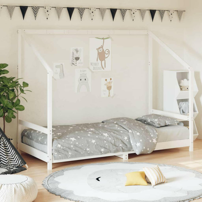 Kinderbedframe 80X200 Cm Massief Grenenhout Zwart