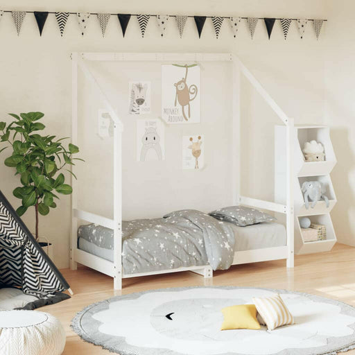 Kinderbedframe 80X200 Cm Massief Grenenhout Zwart