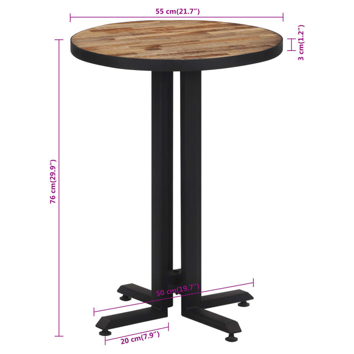 Bistrotafel Rond Ø55X76 Cm Massief Gerecycled Teakhout