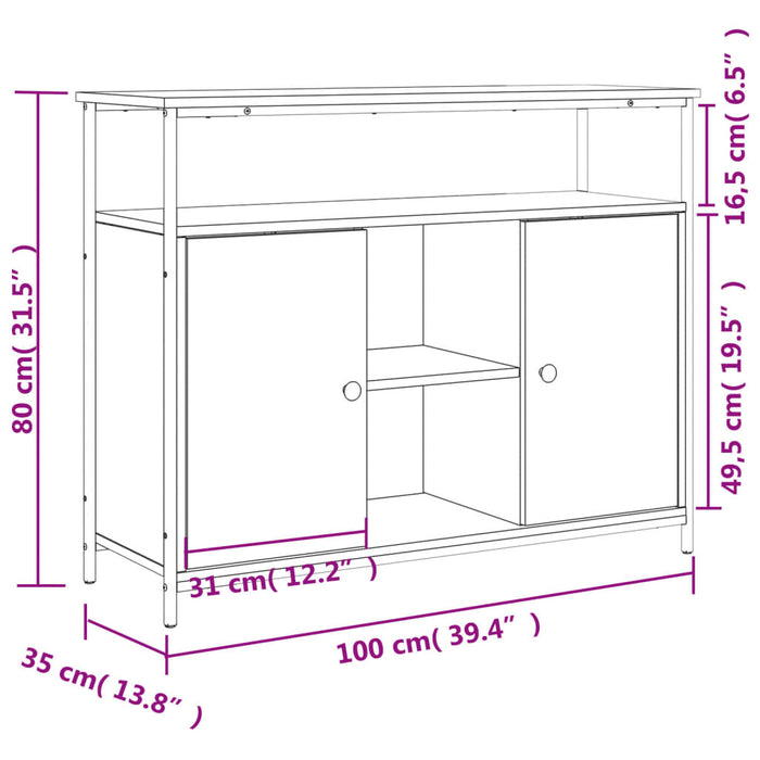 Dressoir 00X35X80 Cm Bewerkt Hout