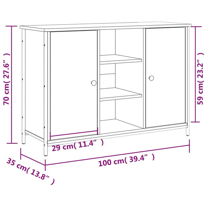 Dressoir 100X35X70 Cm Bewerkt Hout Sonoma Eikenkleurig