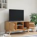 Tv-Meubel Olden 114X43X57 Cm Massief Grenenhout Bruin