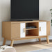 Tv-Meubel Olden 114X43X57 Cm Massief Grenenhout Wit En Bruin