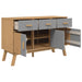 Dressoir Olden 114X43X73,5 Cm Massief Grenenhout Grijs En Bruin Grijs En Wit