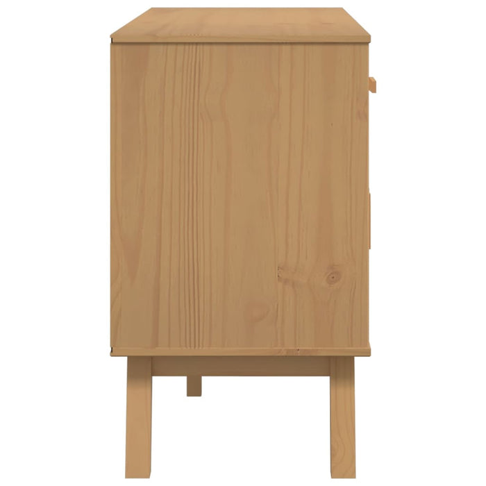 Dressoir Olden 114X43X73,5 Cm Massief Grenenhout Grijs En Bruin Grijs En Wit