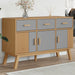 Dressoir Corona 115X40X76 Cm Massief Grenenhout Grijs En Wit