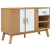 Dressoir Olden 114X43X73,5 Cm Massief Grenenhout Wit En Bruin Grijs En Wit