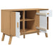 Dressoir Olden 114X43X73,5 Cm Massief Grenenhout Wit En Bruin Grijs En Wit