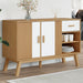 Dressoir Corona 115X40X76 Cm Massief Grenenhout Grijs En Wit