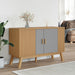 Dressoir Olden 114X43X73,5 Cm Massief Grenenhout Grijs En Bruin