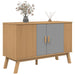 Dressoir Olden 114X43X73,5 Cm Massief Grenenhout Grijs En Bruin