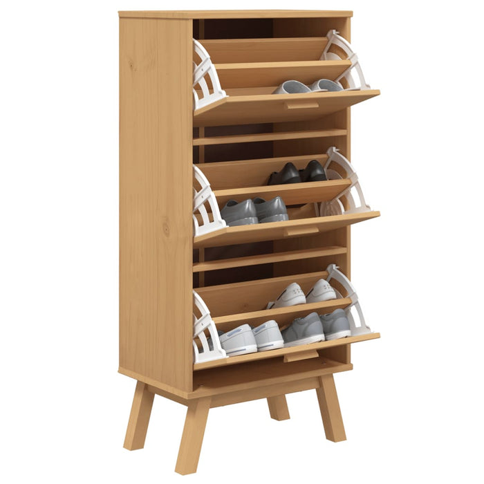 Schoenenkast Olden 55X35X120 Cm Grenenhout