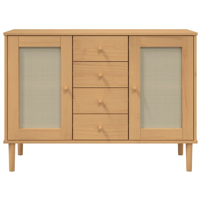 Dressoir Senja Rattan-Look 2X40X80 Cm Grenenhout