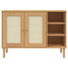 Dressoir Senja 112X40X80 Cm Rattan Massief Grenenhout Bruin