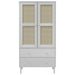 Kledingkast Senja 90X55X175 Cm Rattan Look Grenenhout Wit