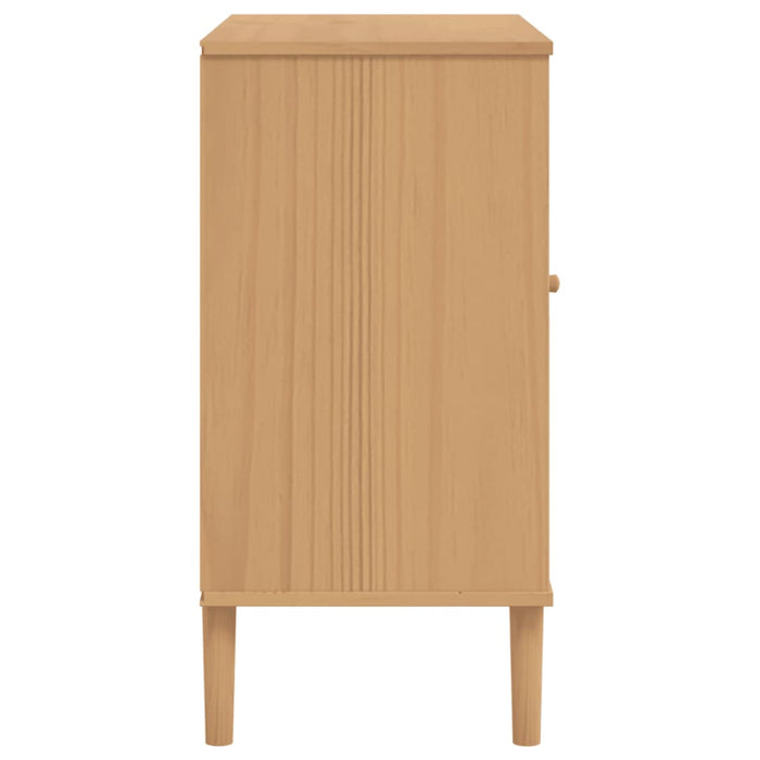 Dressoir Senja 80X40X80 Cm Rattan Look Massief Grenenhout