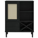 Hoge Kast Senja 90X40X112 Cm Rattan Look Grenenhout Zwart