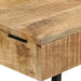 Kaptafel 105X35X75 Cm Massief Ruw Mangohout En Ijzer