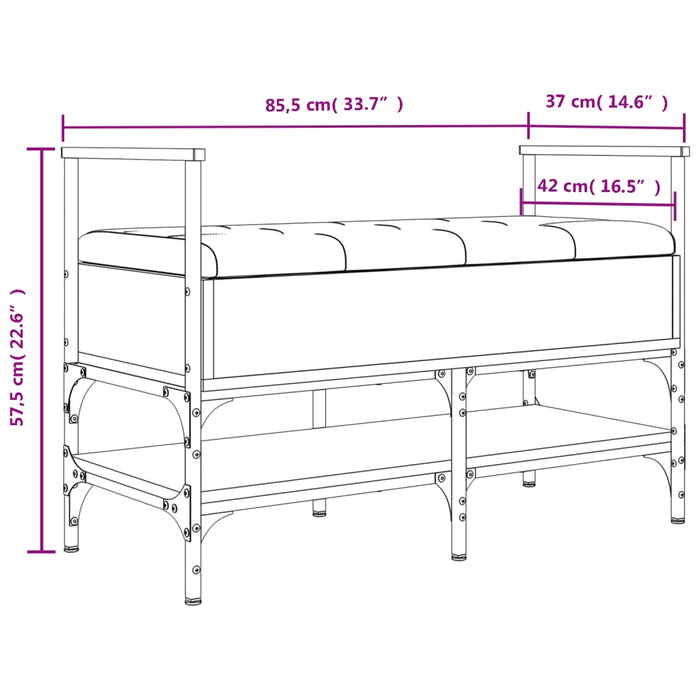 Schoenenbank 85,5X42X57,5 Cm Bewerkt Hout Kleurig