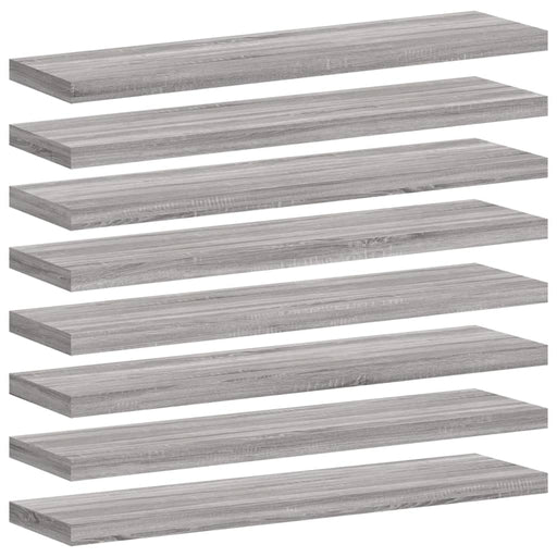 Wandschappen 8 St 40X10X1,5 Cm Bewerkt Hout Grijs Sonoma Eiken