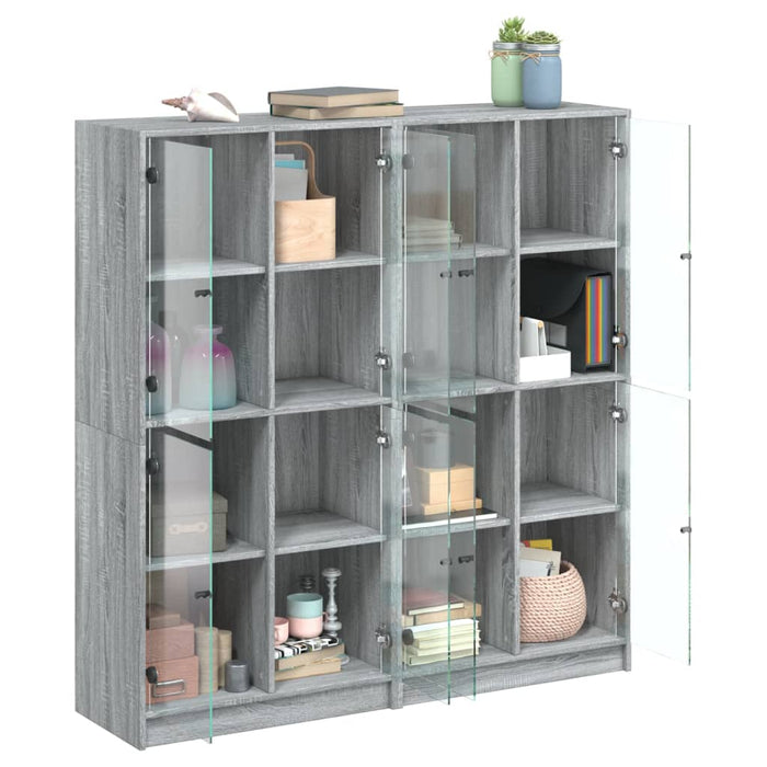 Boekenkast Met Deuren 136X37X142 Cm Hout Eiken