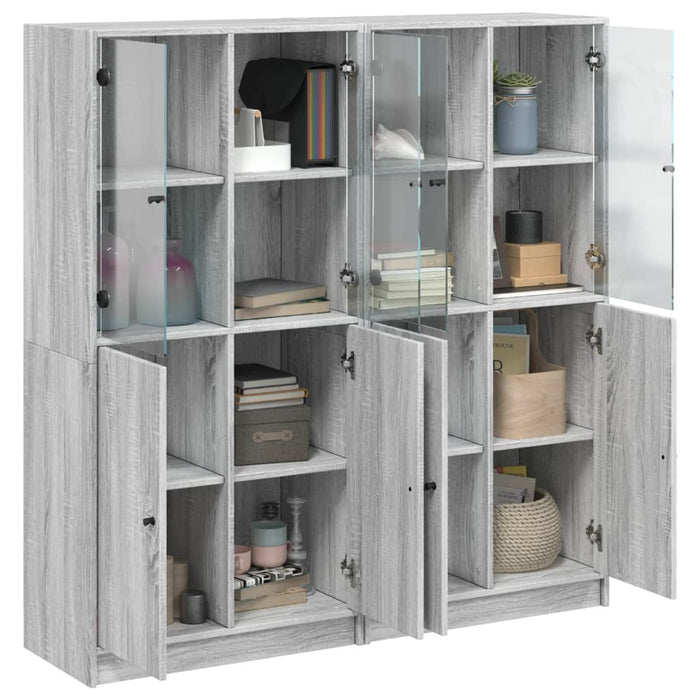 Boekenkast Met Deuren 136X37X142 Cm Hout Eiken